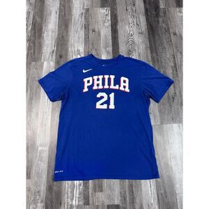 Size Large - Nike Dri-fit Philadelphia 76ers #21 Joel Embiid Men's T-shirt